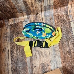 Kavu Tropical Palm Print Belt‎ Bag Sling Fanny Pack Yellow Strap